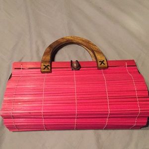Pink Wooden Purse